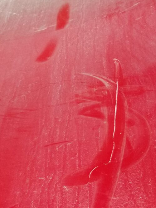 Close-Up of Red Paint Finish on Citroën C4 Grand Picasso MK2 Left Front Door