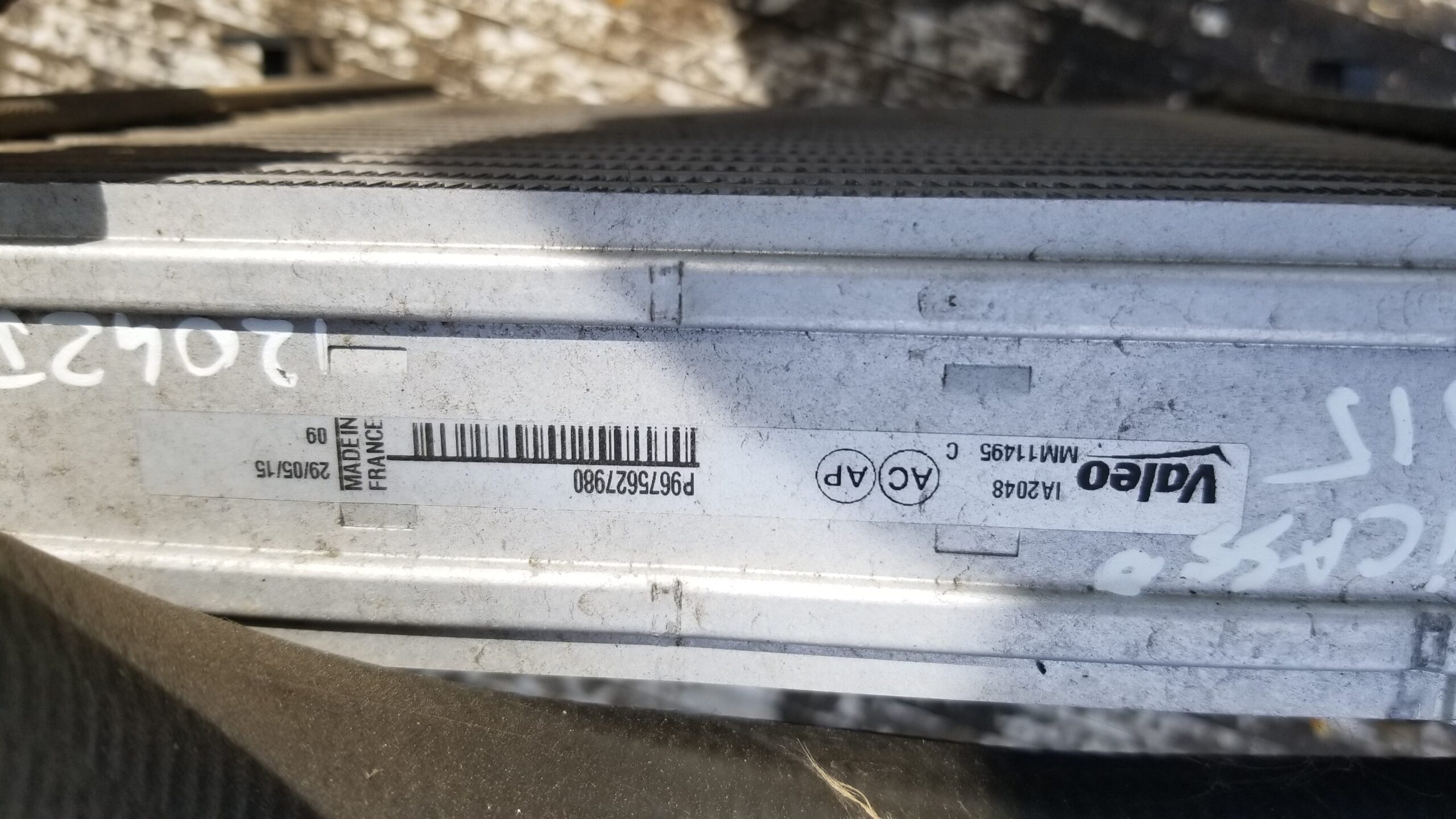 P9675627980 on Citroen C4 intercooler