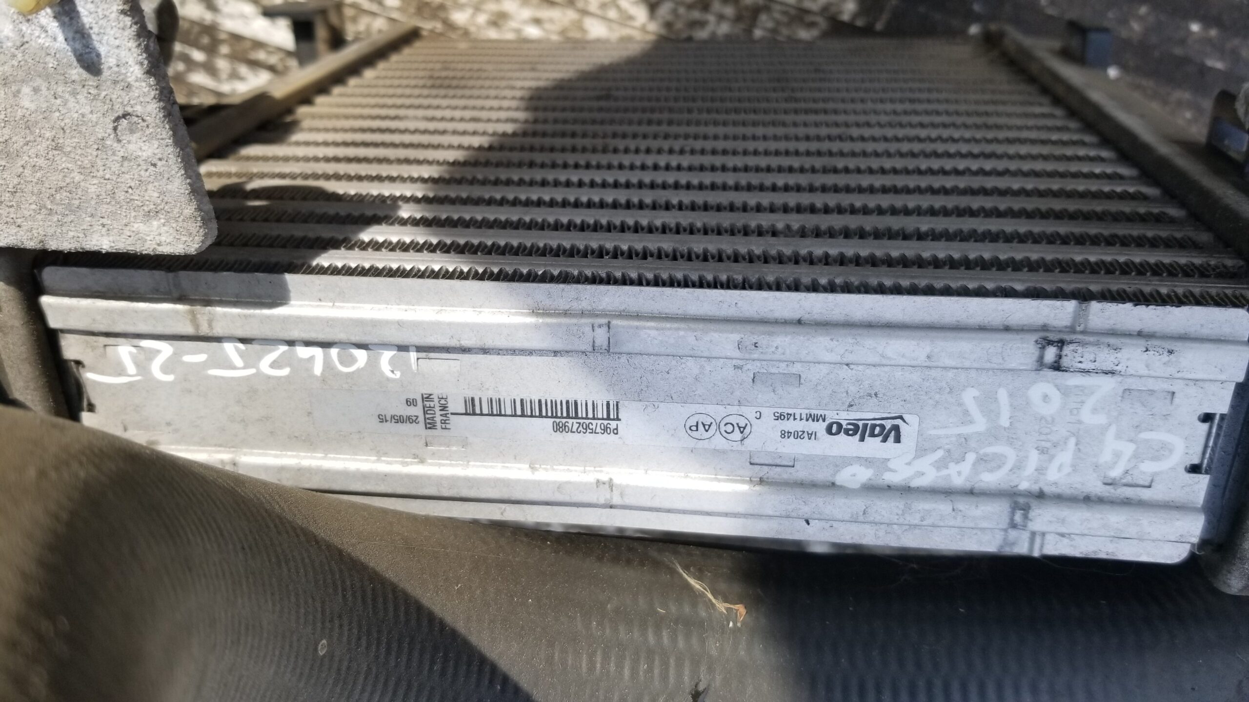 OEM code P9675627980 on Citroen C4 intercooler