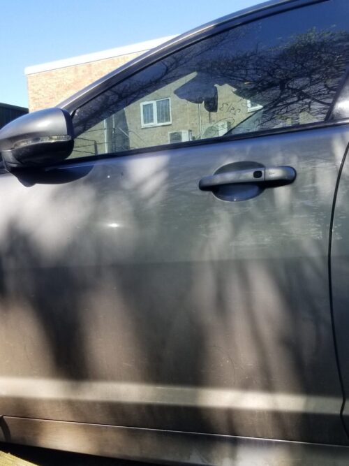 Exterior view of grey front left passenger door from 2013 Jaguar XF S Premium Luxury