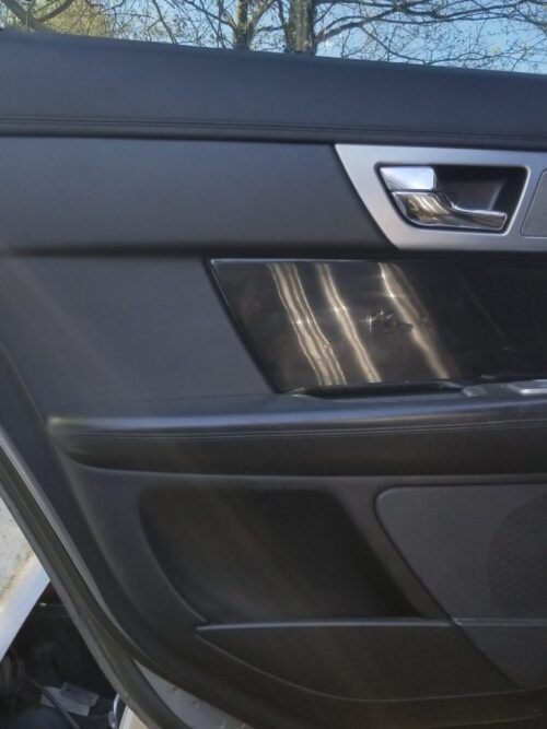 Interior panel and components of Jaguar XF 2013 rear left door, grey finish