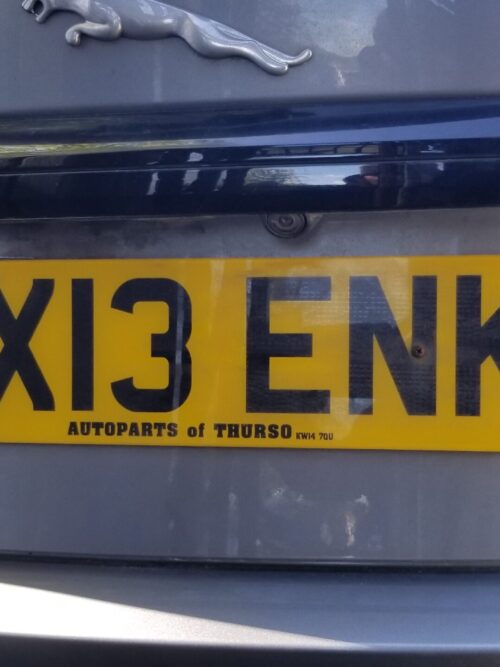 Rear view of Jaguar XF with registration plate SX13 ENK from Autoparts of Thurso