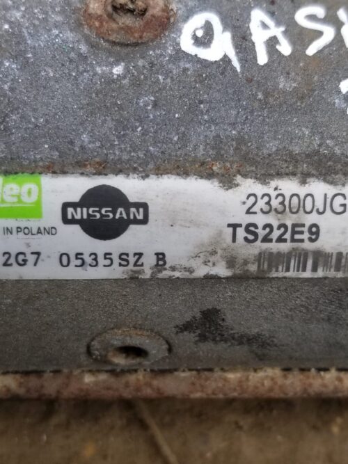 Colse up of the part number tag on starter motor 23300JG70A