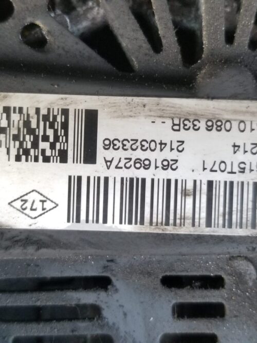 Renault Trafic alternator close up part number cview