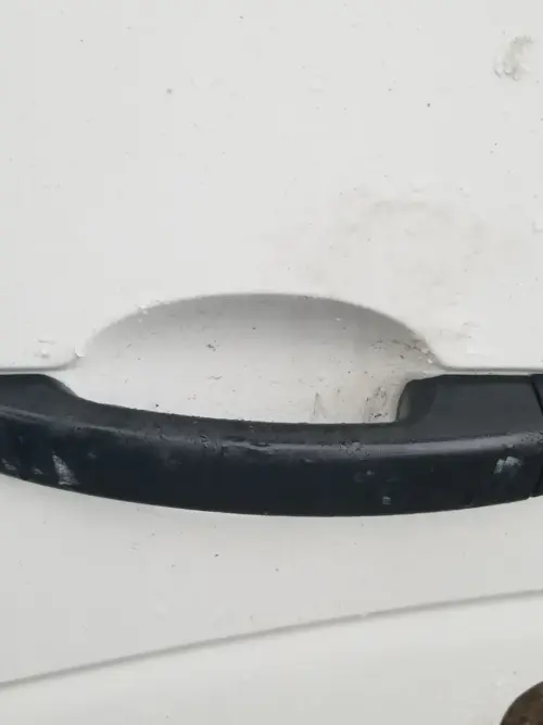 Renault Master nearside front door white — handle area close-up