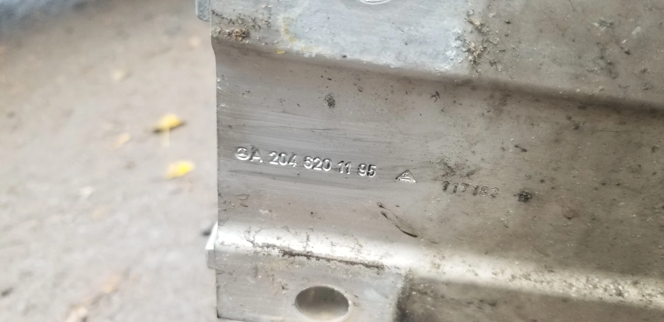 Front-end Mercedes W204 slam panel with crash bar removed