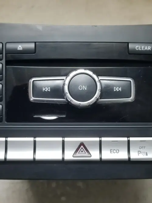 Front panel controls of Mercedes W212 2013 navigation stereo