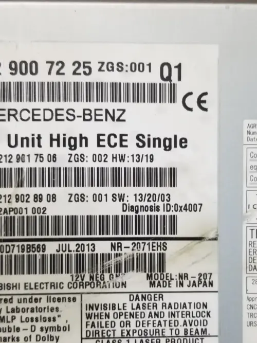 Genuine Mercedes E-Class W212 navigation and radio head unit 2013