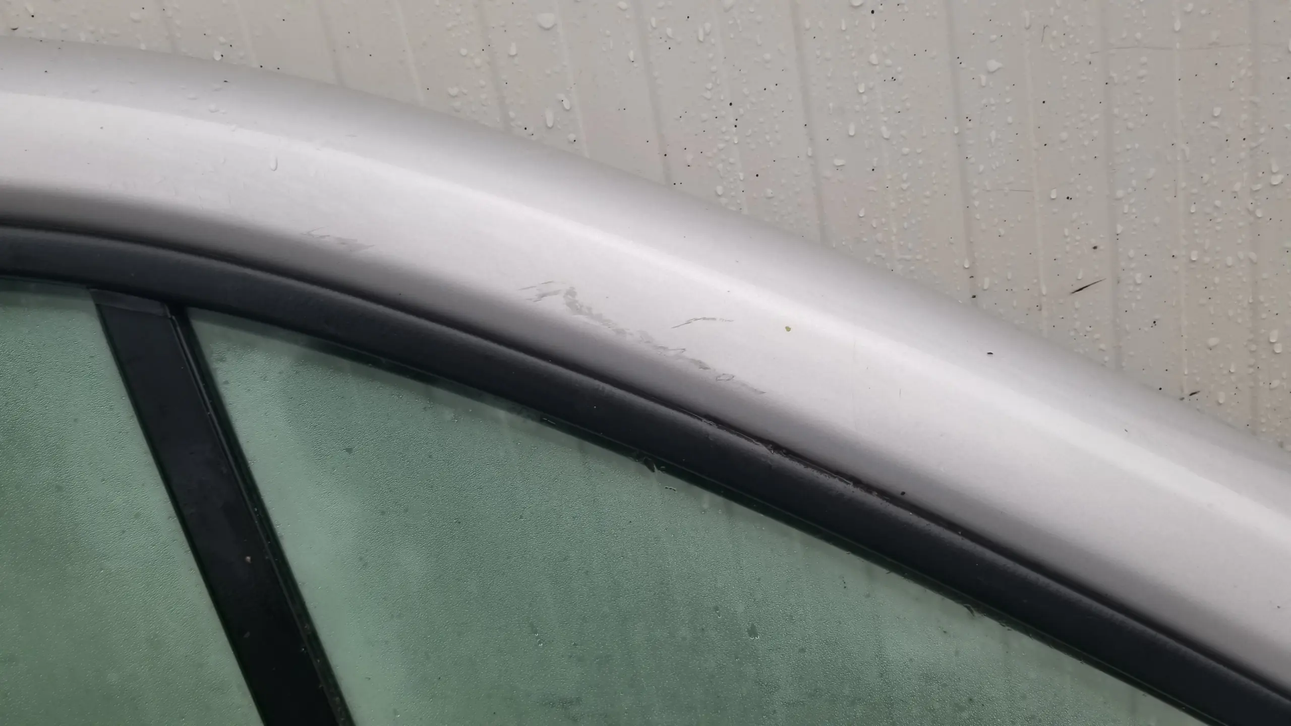 Renault Trafic Vivaro offside front door silver — window frame detail