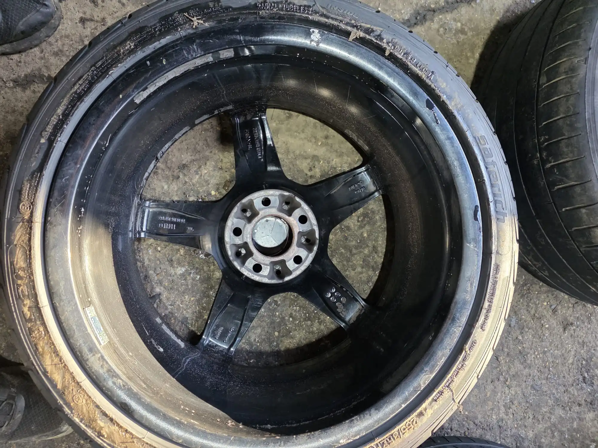 Inside barrel view of Mercedes CLS W218 AMG alloy wheel