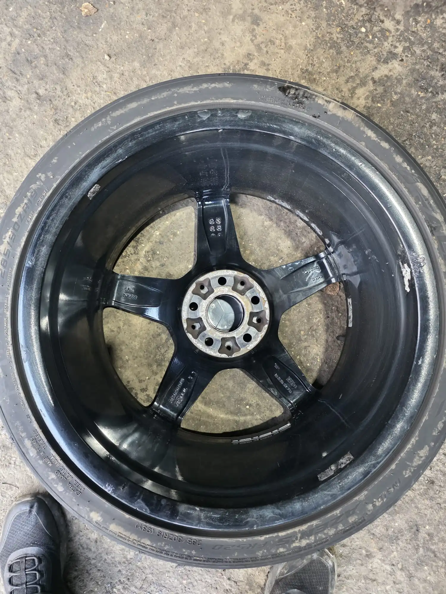 Manufacturer markings on Mercedes CLS W218 AMG 19-inch wheel