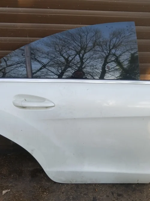 Mercedes CLS W218 rear driver side door in white 799 2013 genuine used exterior complete with glass