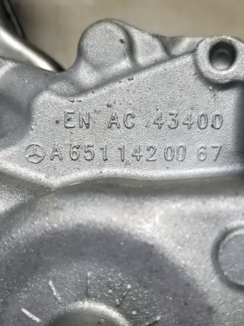 Label and part number A6511420067 on Mercedes EGR valve