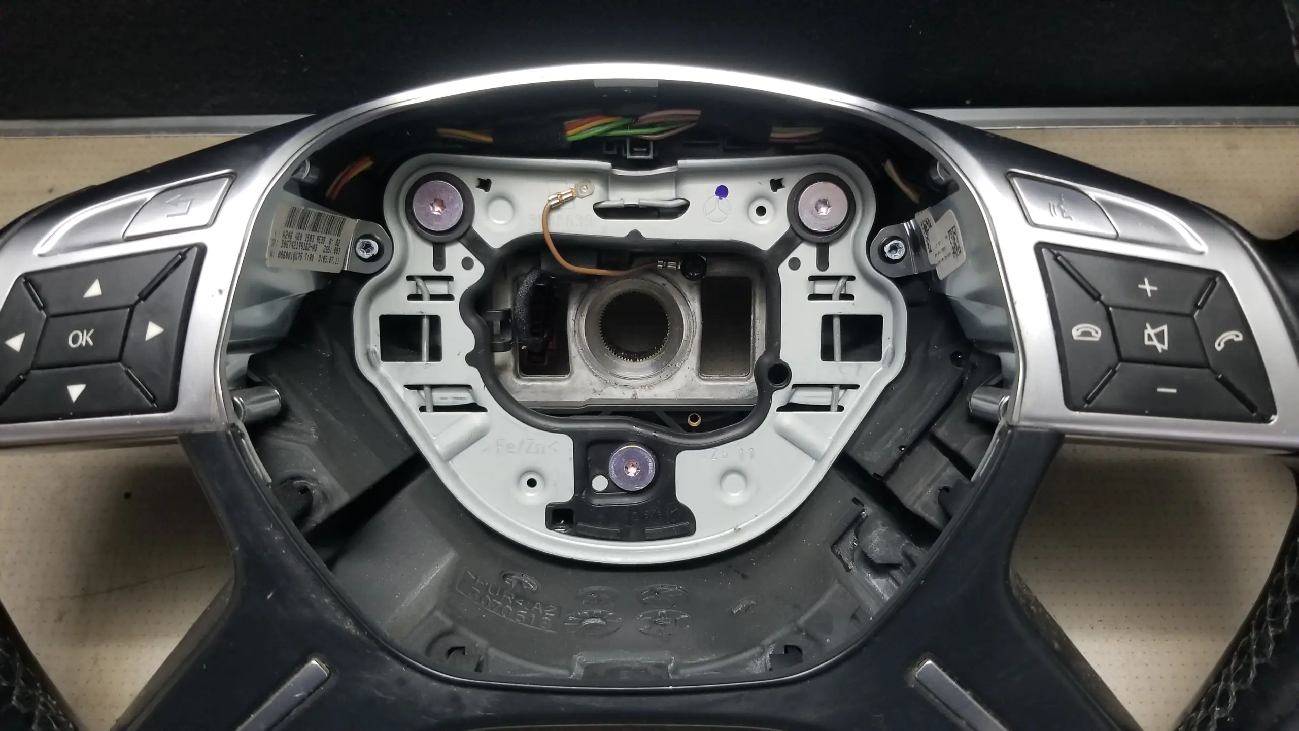 Front view of Mercedes W204 2011 steering wheel
