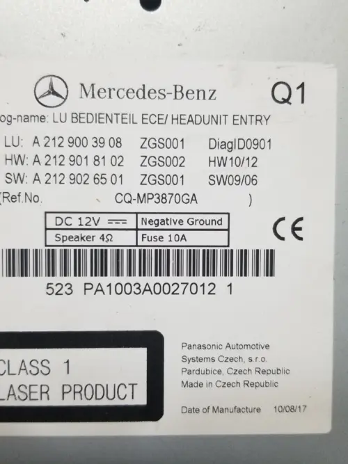 Mercedes Radio Head Unit A2129003908