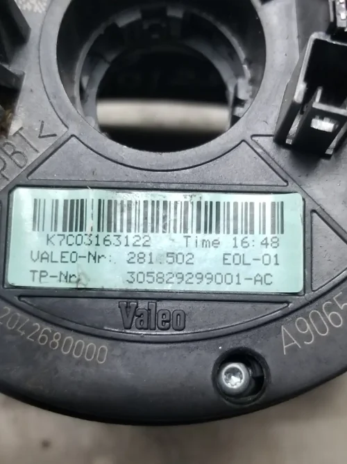 Volkswagen Crafter stalk switch rear view part number label