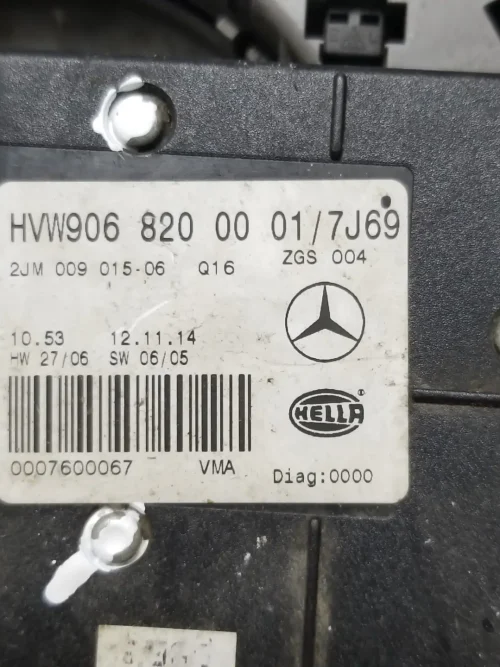 VW Crafter interior roof light switch panel close up