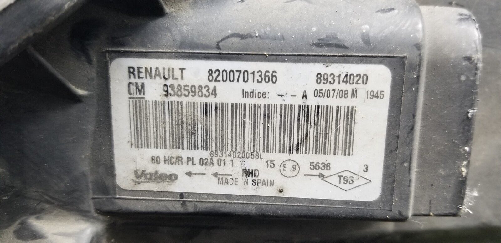 2006-2014 Mk2 Renault Trafic Headlight RH Driver Side 8200701366 |O - Image 6