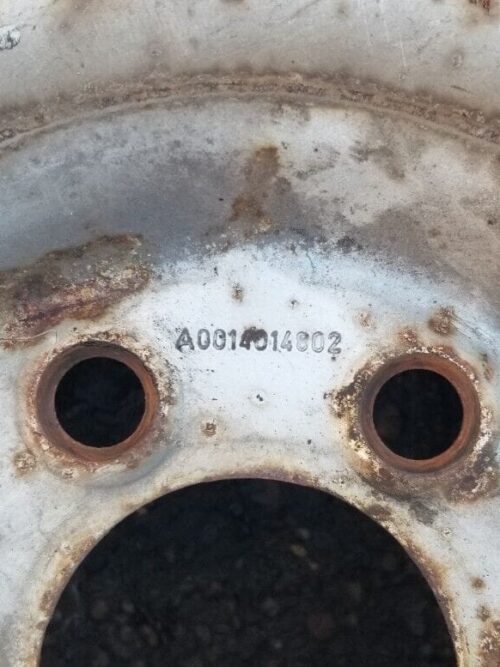 Close Up displaying part number A0014014802 on Mercedes Sprinter wheel