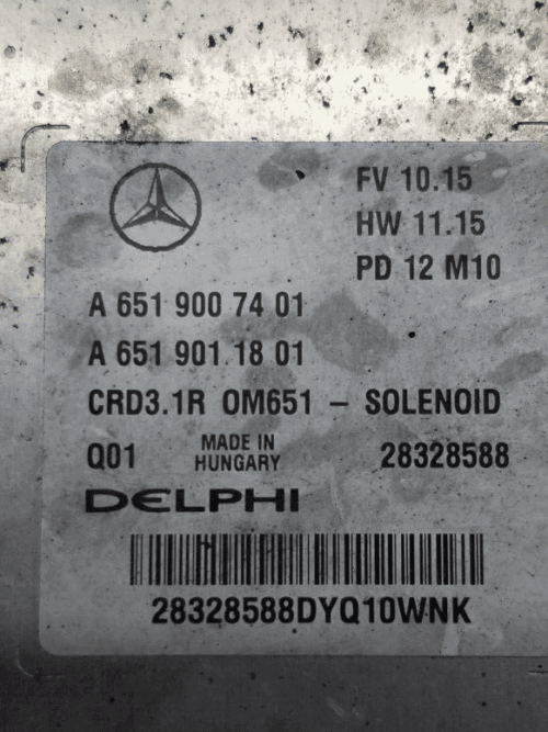 Label showing part number A6519007401 on ECU module