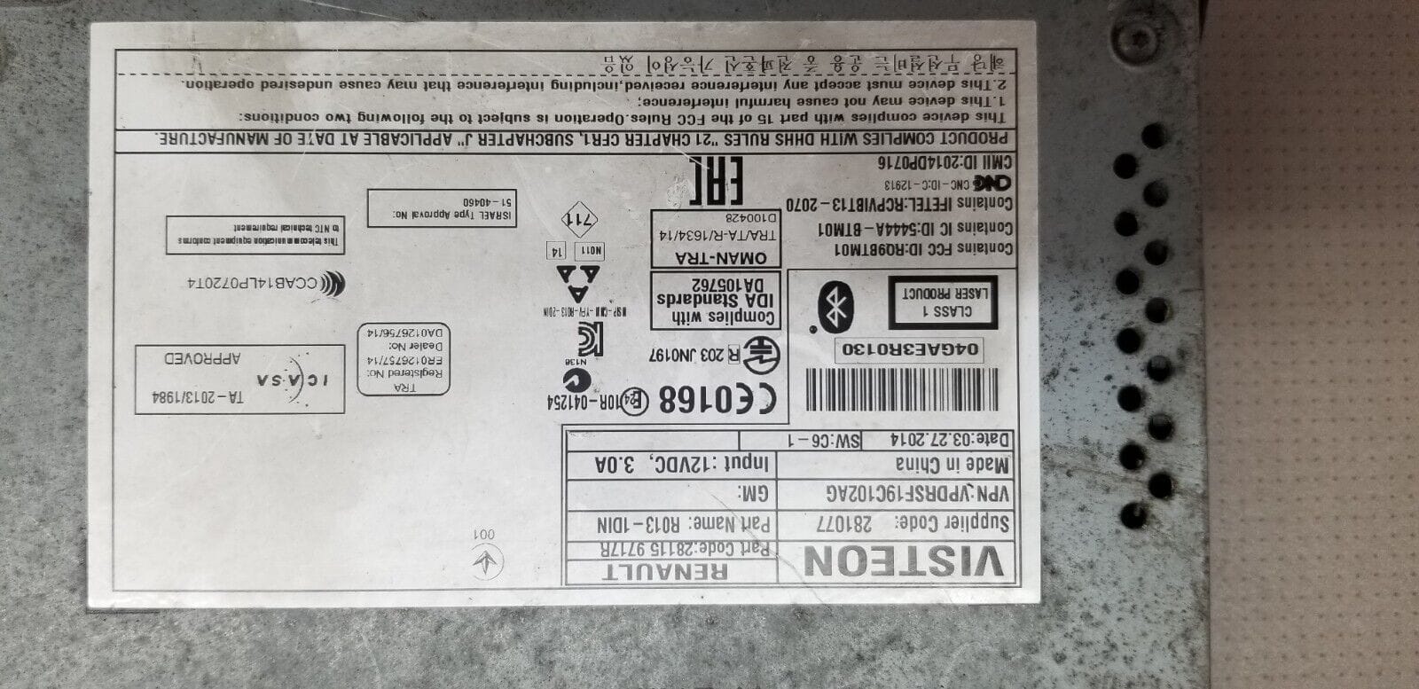 Renault Trafic Vivaro Stereo Radio CD Player Head Unit 281159717R/No Code - Image 4