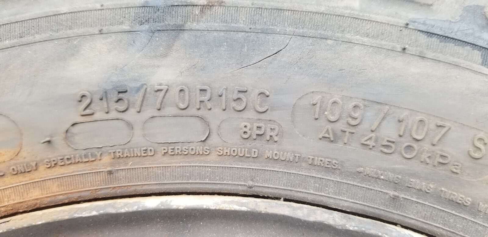 Close-up of 215/70R15C wheel and tyre for 2017 van models