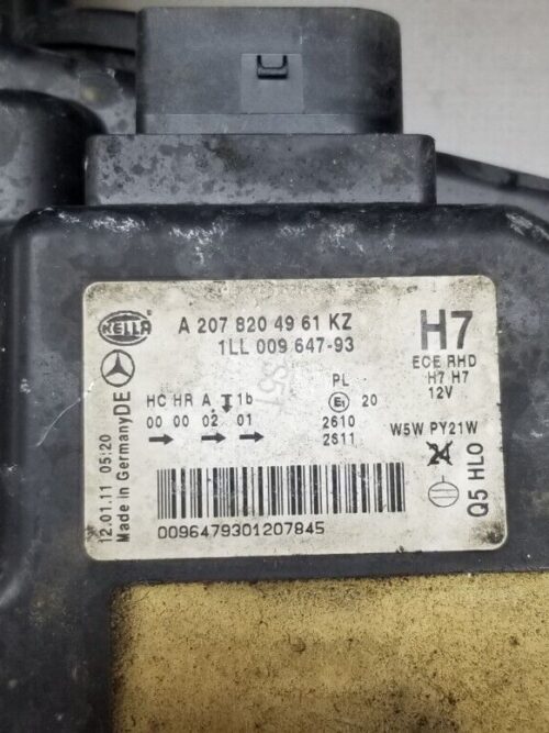OEM Mercedes-Benz W212 headlight A2078204961 part number label