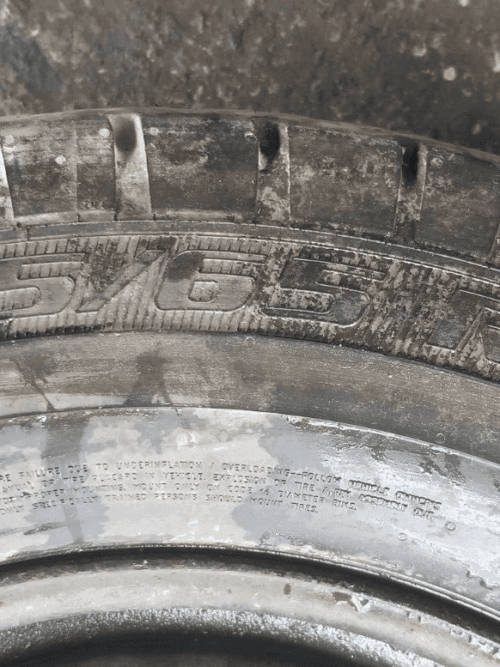 Close-up of general 23565R16C tyre on Sprinter wheel