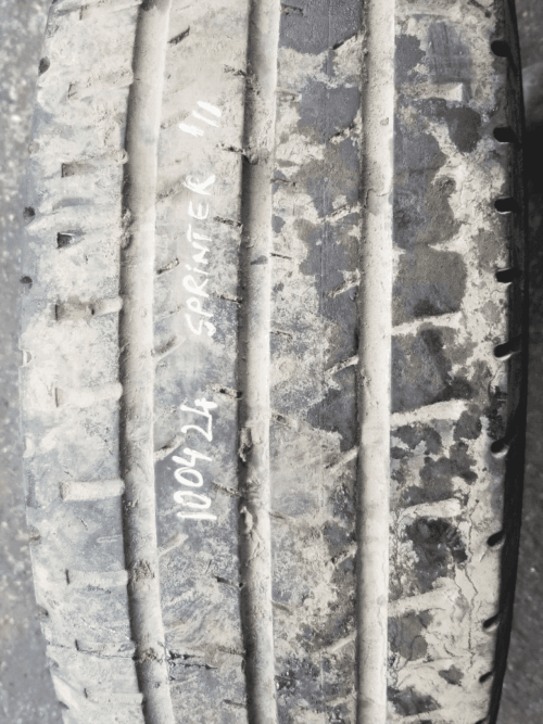 Close-up of Continental 23565R16C tyre tread on Sprinter wheel