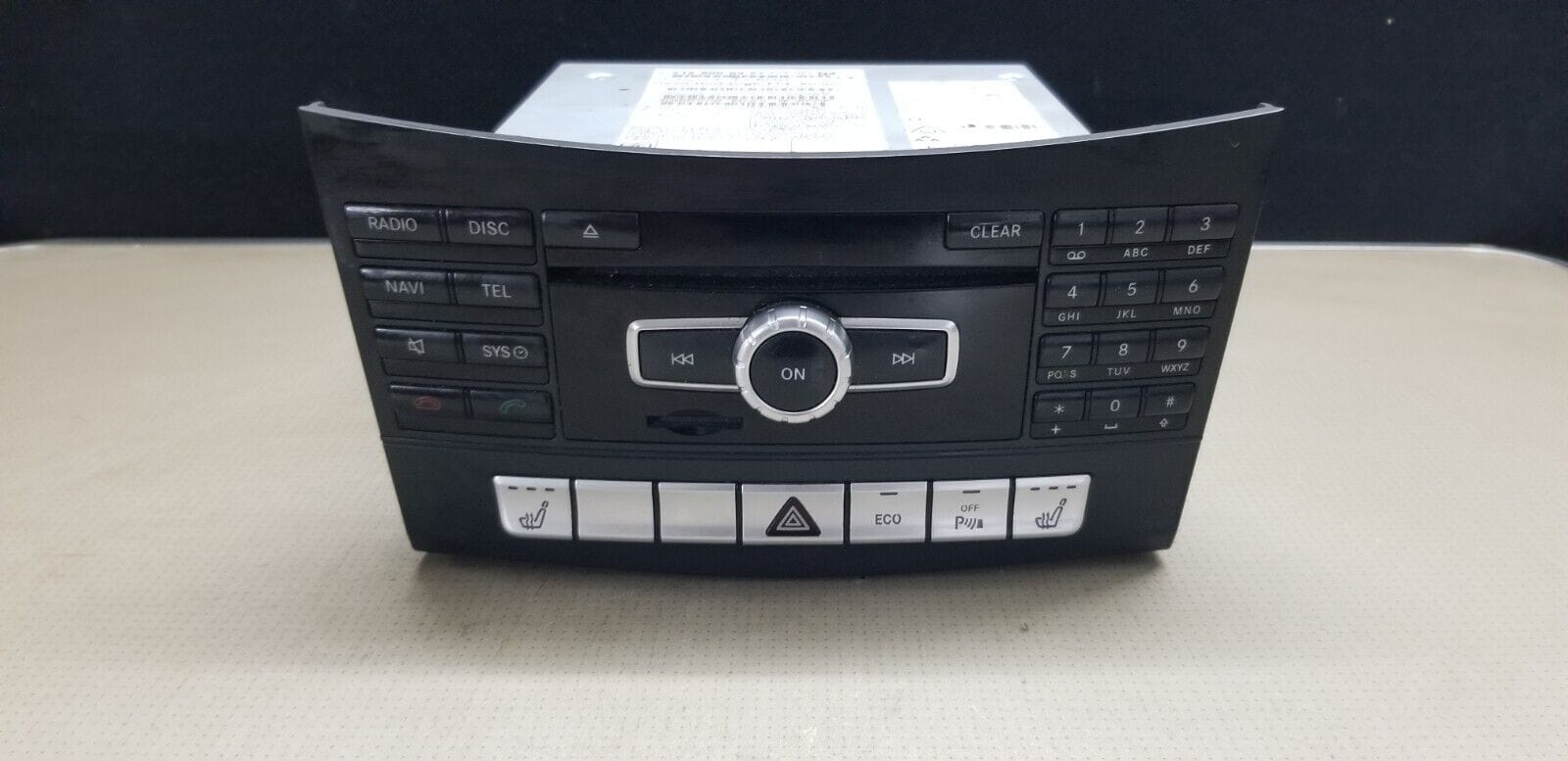 Front view of Mercedes E-Class W212 Facelift CD/Radio head unit A2129005327