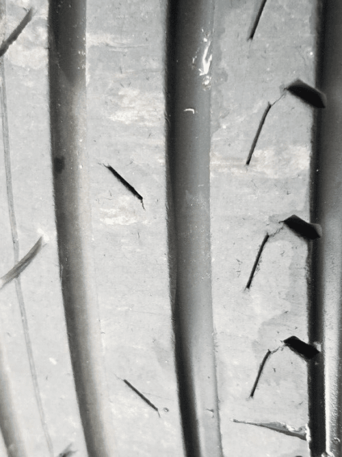 Close-up of 205/55R16 tyre tread on Seat Leon Mk2 wheel