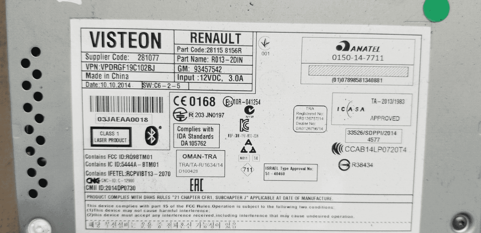 Vauxhall Vivaro X82 Stereo Radio Cd Player 281158156R/No Code - Image 7