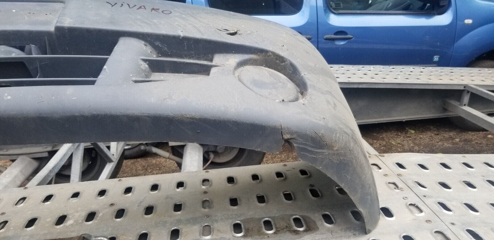 Vauxhall Vivaro 2007-2014 Front Bumper Gray Textured Without Fog Lamp Holes - Image 3