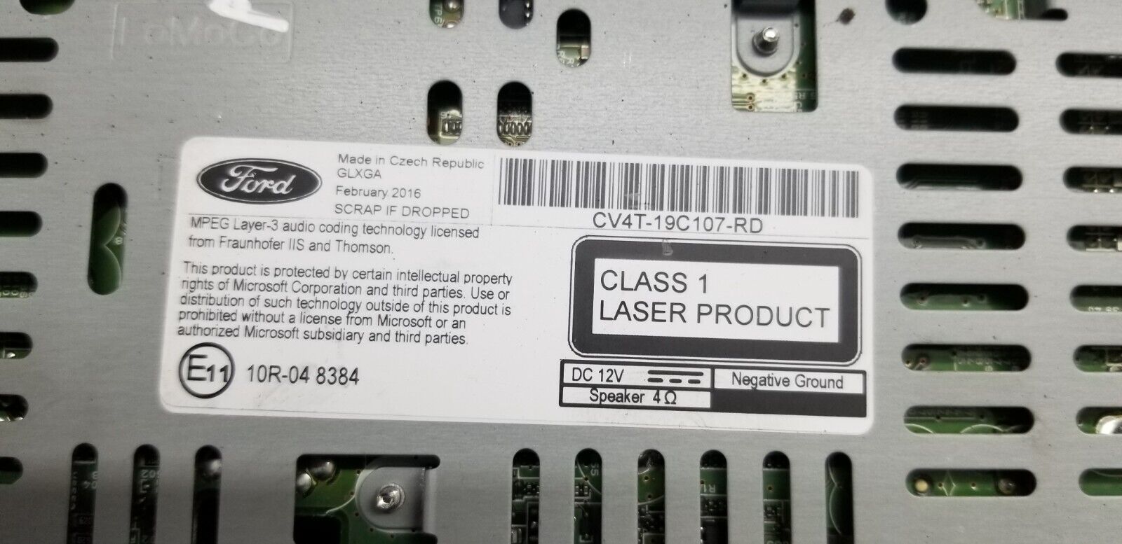 Ford Kuga Radio Unit CD Sat Nav Module MK2 2016 CV4T-19C107-RD/No Code - Image 6