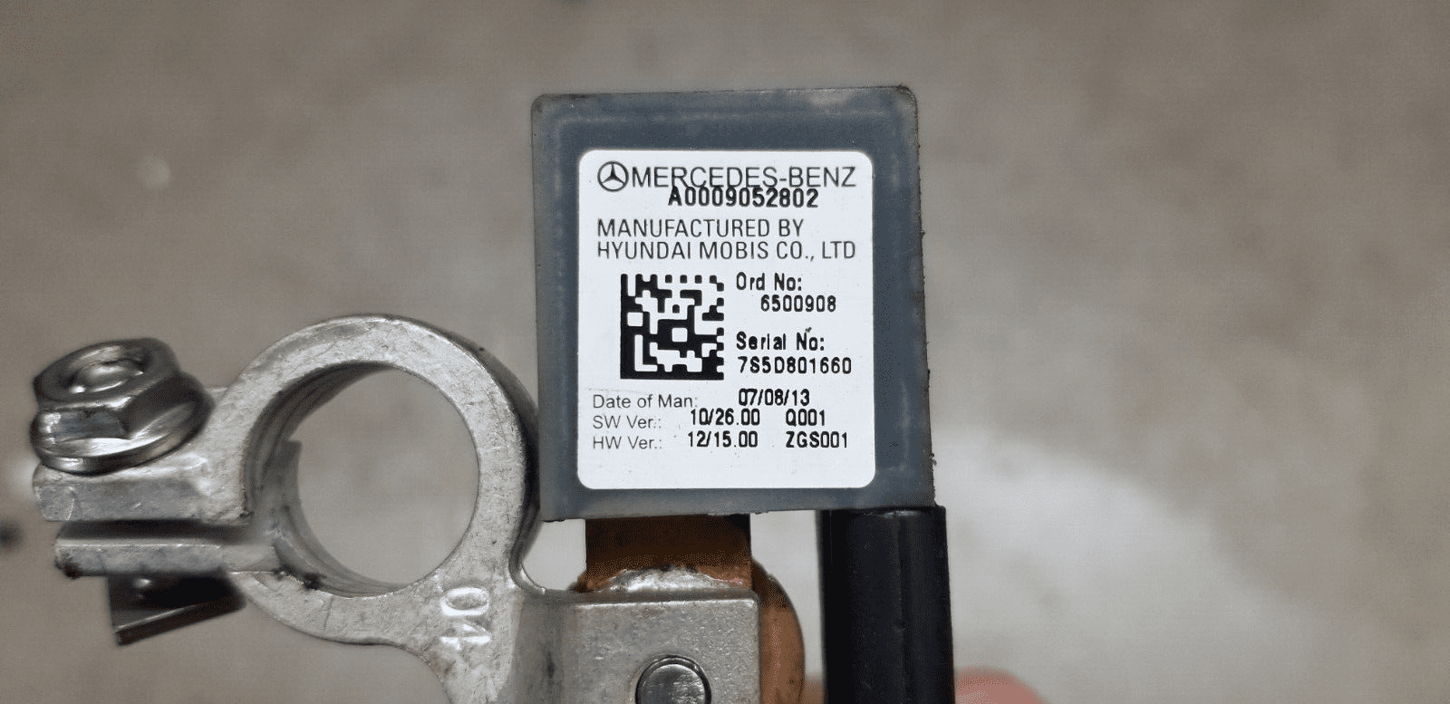 Mercedes Benz E Class Negative Battery Cable Terminal W212 2015 A0009052802 |O - Image 4