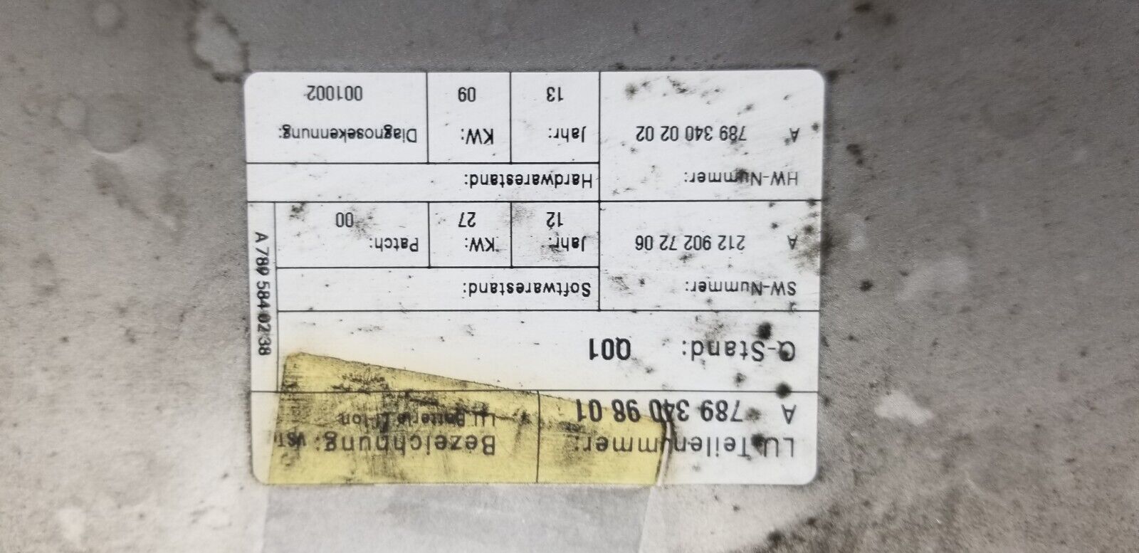 Mercedes E300 E-Class (S212) 2014 Hybrid Lithium Battery – A7893409801 - Image 7