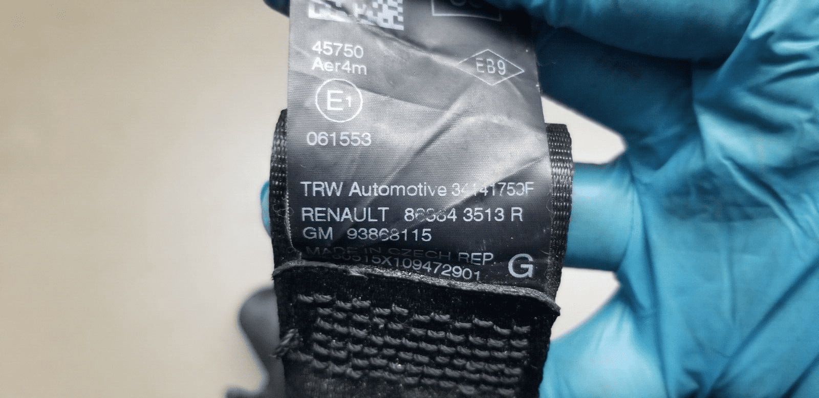 Renault Trafic MK3 2015-19 Vivaro B NV300 Front Passenger Seat Belt 868843513R - Image 7