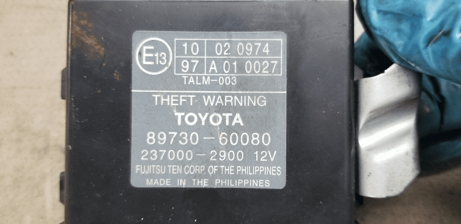 TOYOTA LAND CRUISER 3.0 D-4D 2005 RHD THEFT WARNING CONTROL ECU 89730-60080