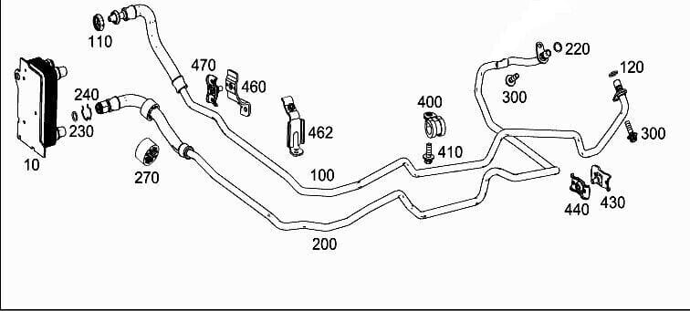 MERCEDES BENZ C E CLASS W204 W207 W212 AUTO GEARBOX OIL COOLER PIPES - Image 3