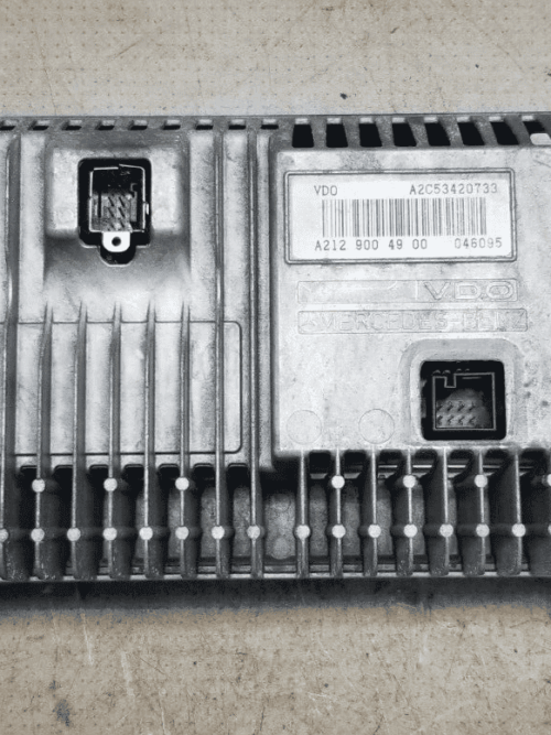 Rear view of Mercedes sat nav display screen A2129010400, showing connectors