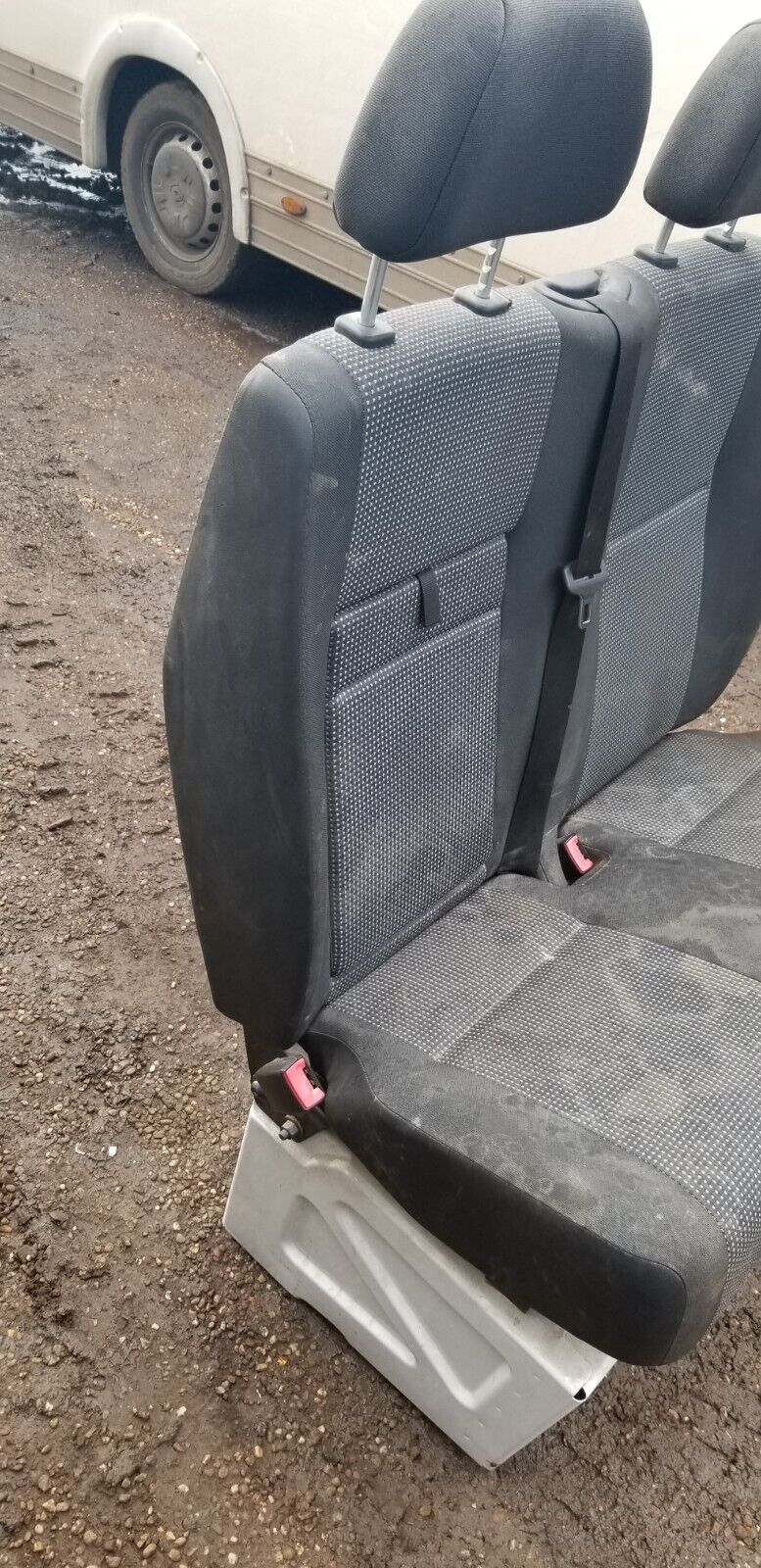 Mercedes Benz Sprinter Front Passenger Side Double Seat + Base 2013 - Image 3