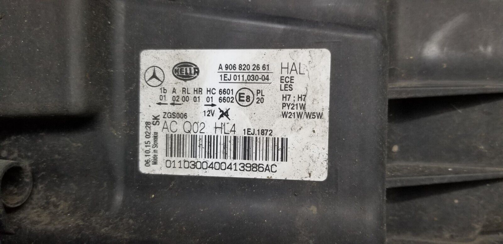 MERCEDES BENZ SPRINTER W906 2013 - 2018 HEADLIGHT DRIVER SIDE RIGHT A9068202661 - Image 10