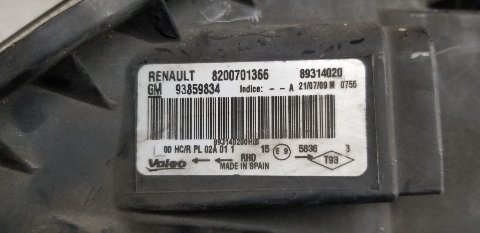 RENAULT TRAFIC DRIVER SIDE HEADLIGHT 8200701366 - Image 6