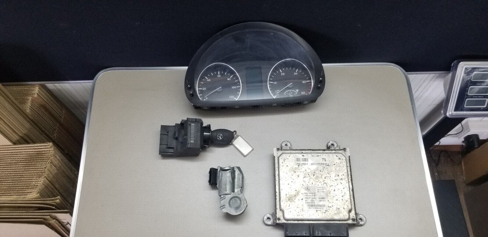 2012 Mercedes Sprinter ECU Engine Control Unit (A 6519000601, A 6519019400, CRD2.35) - Front View