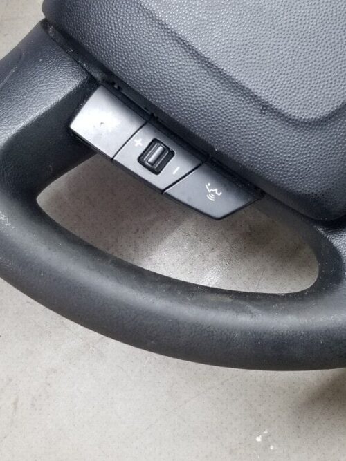 Close-up of Peugeot Boxer steering wheel radio controls