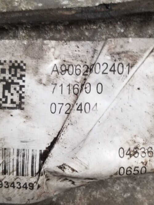 Close-up of Mercedes Sprinter OM651.955 gearbox part number label