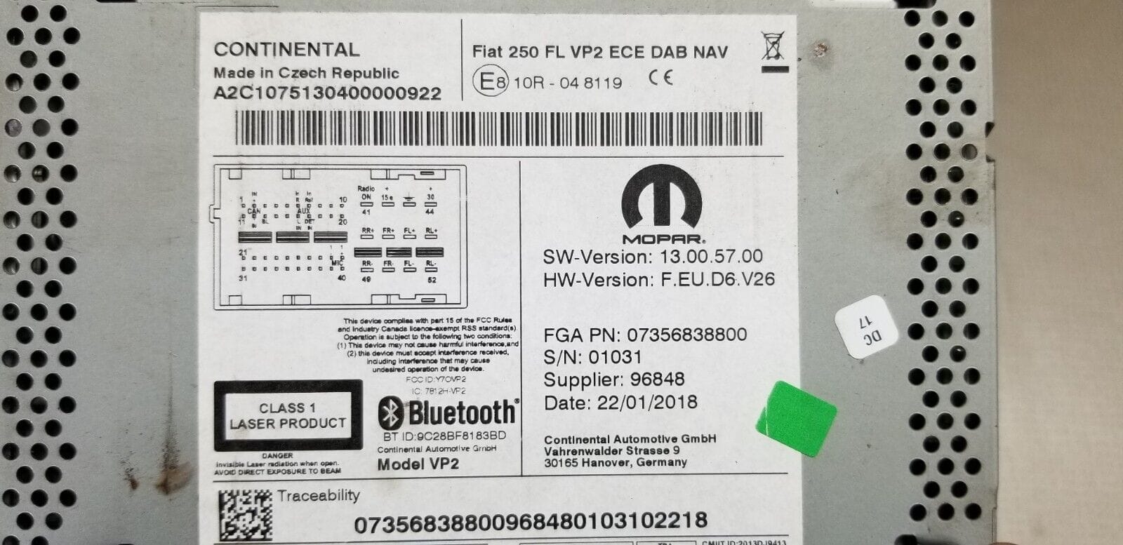 Relay Boxer 2018 Blutooth DAB sat nav head unit 07356838800/ NO code - Image 3