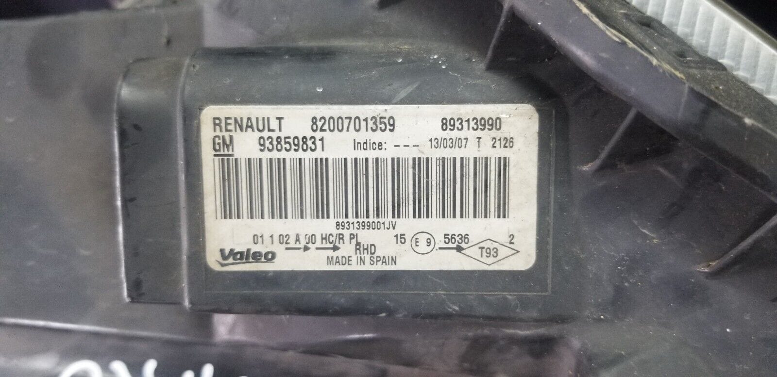 Renault Trafic 2007 Mk2 Nsf Passengers Front Left Headlight 8200701359 - Image 5