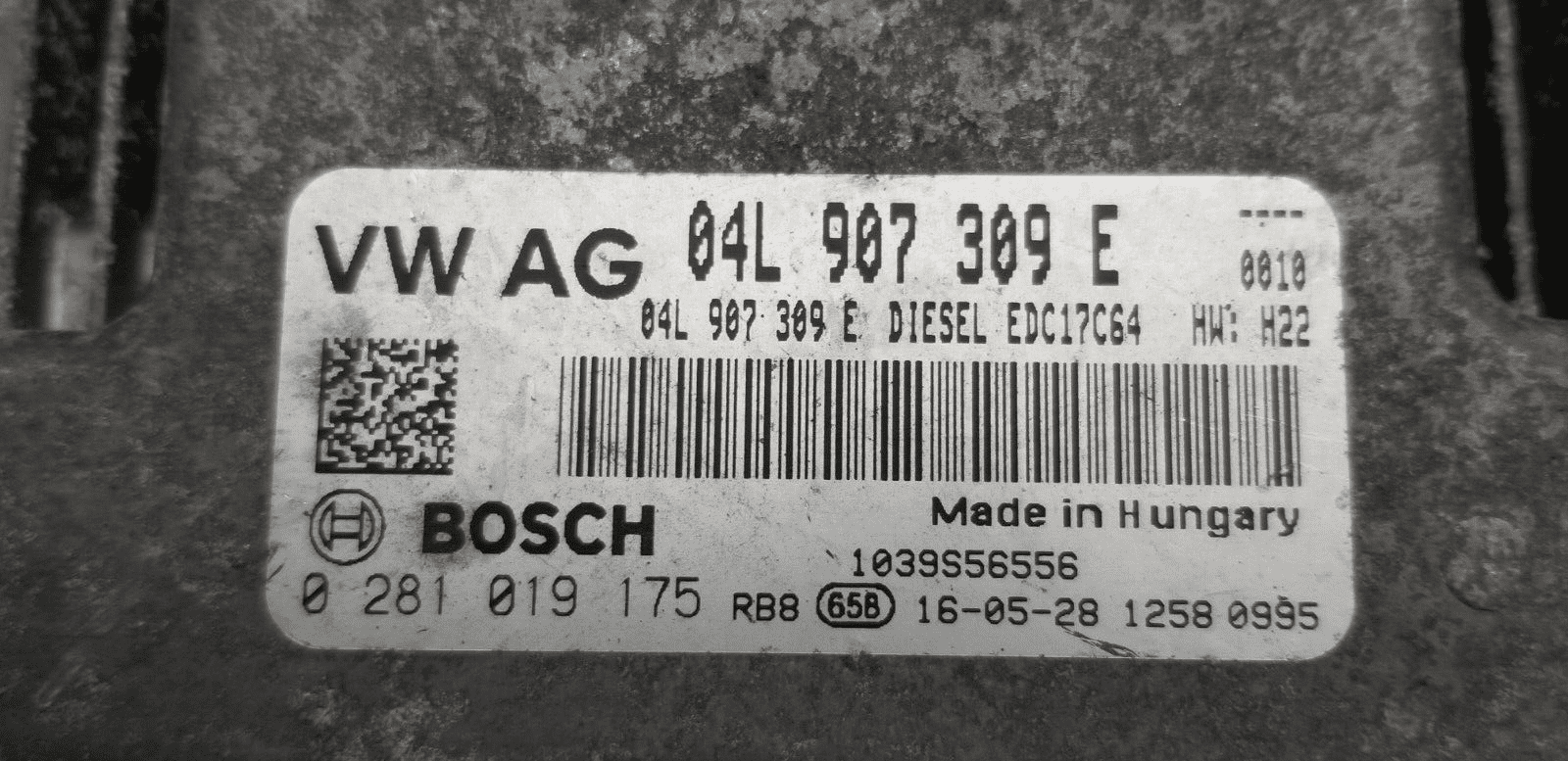 Skoda Rapid 2016 1.6 TDI Diesel ECU Kit + Key 04L907309E - Image 15