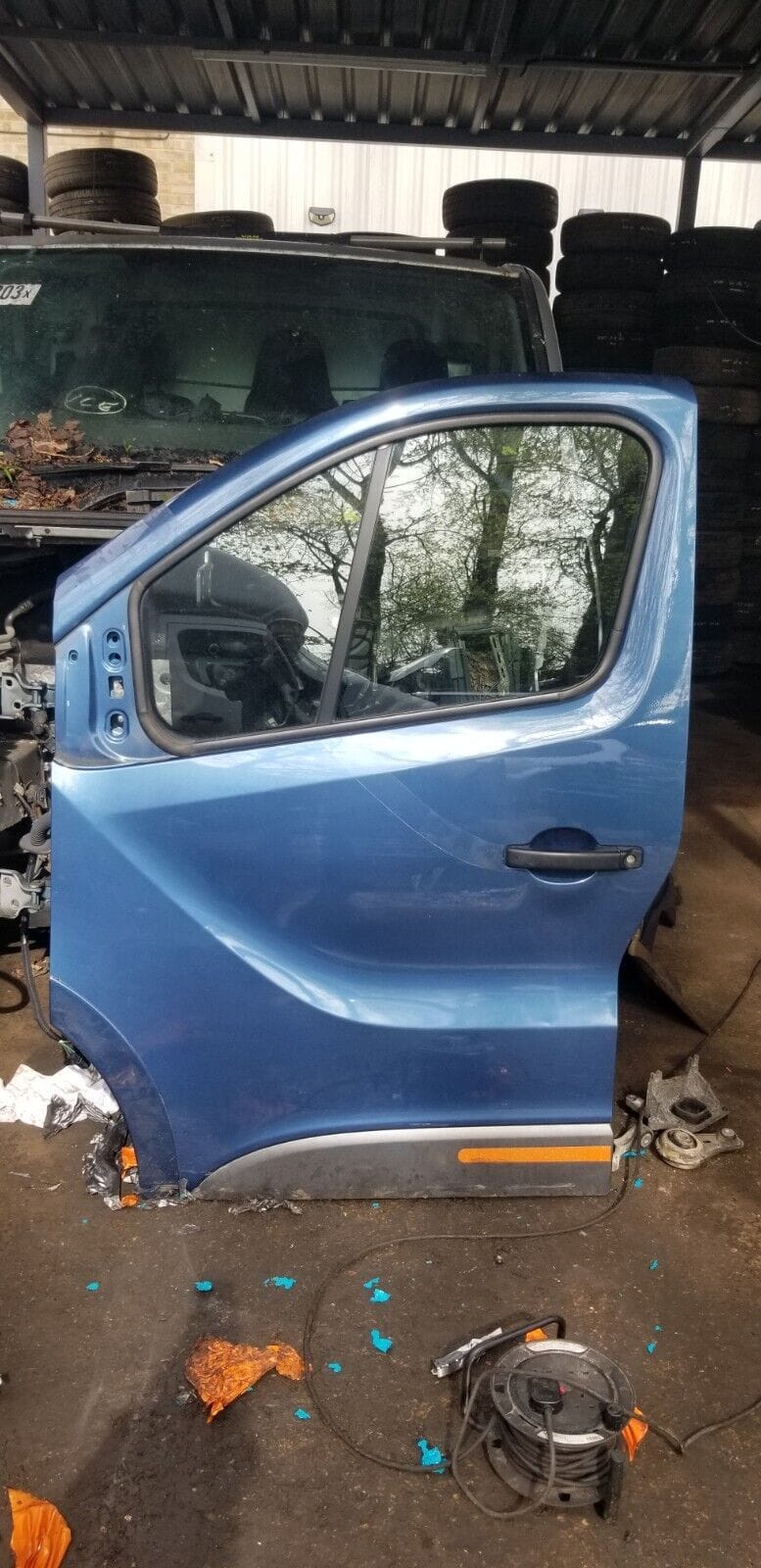 Vauxhall Vivaro 2015 left front door blue N/S/F